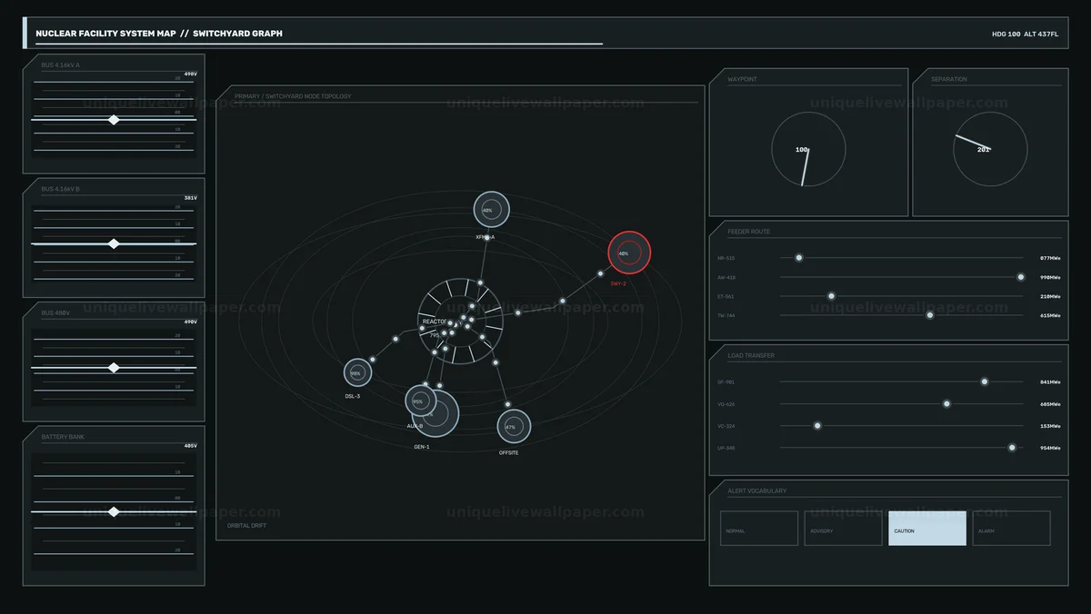 Industrial Switchyard Control HUD Seamless Loop