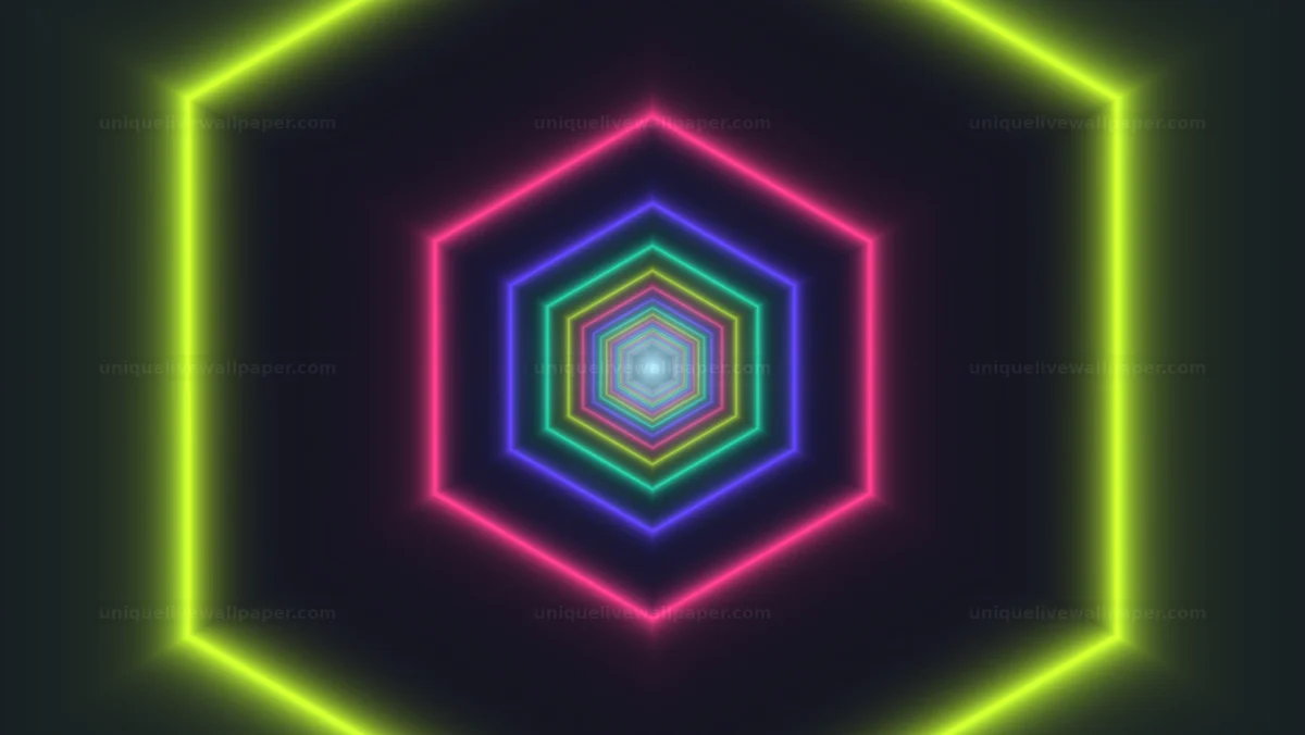 Watermarked thumbnail for Futuristic wormhole travel tunnel background in vibrant colors