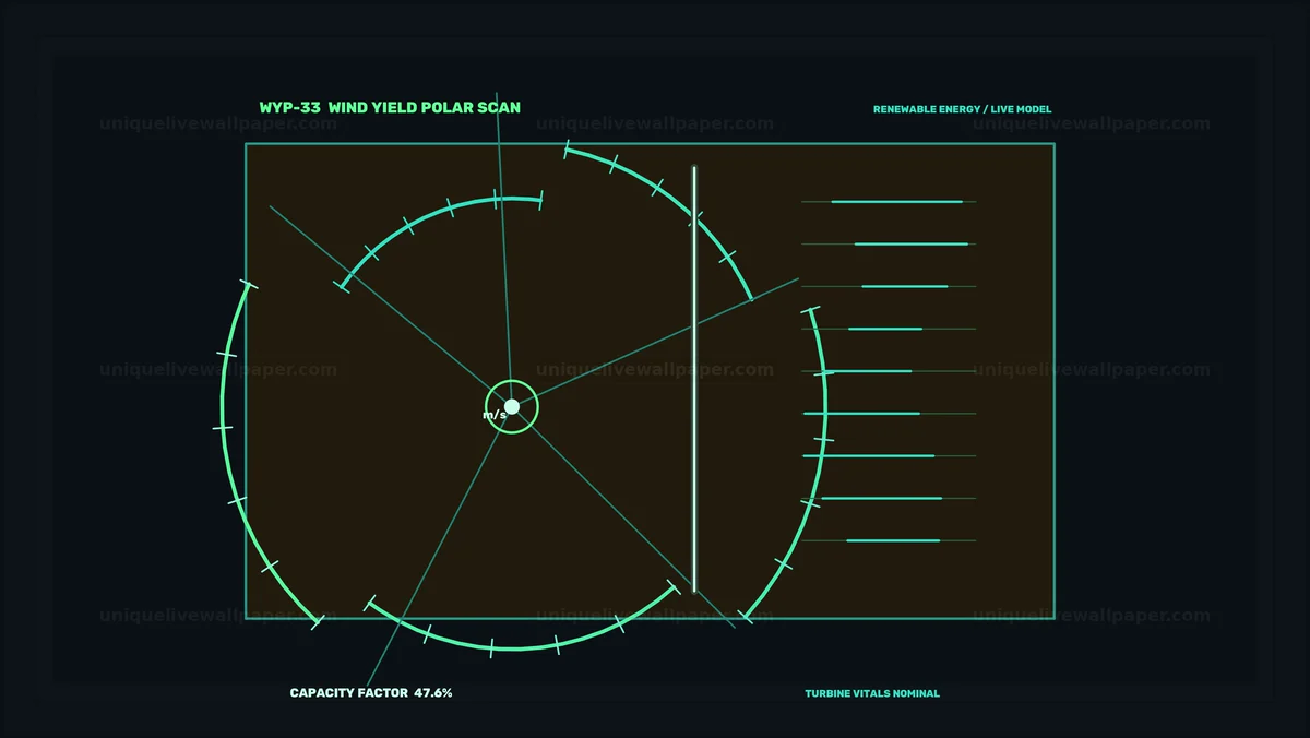 Watermarked thumbnail for Renewable Energy Wind Yield HUD Seamless Loop