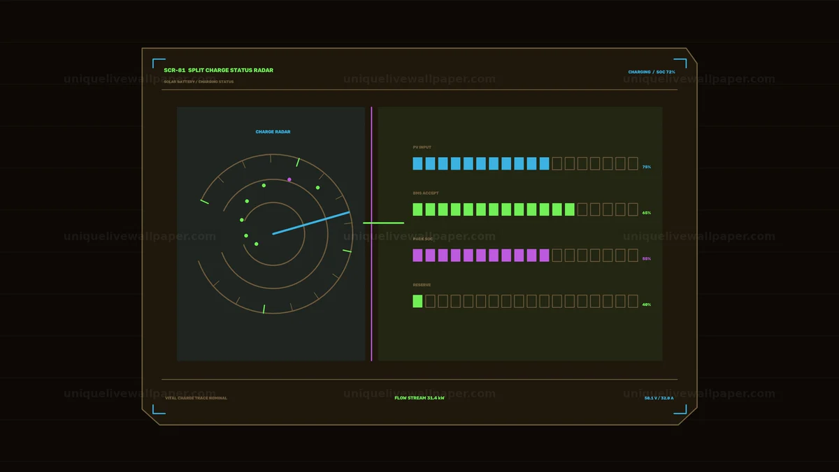 Solar Battery Charging Status HUD Seamless Loop