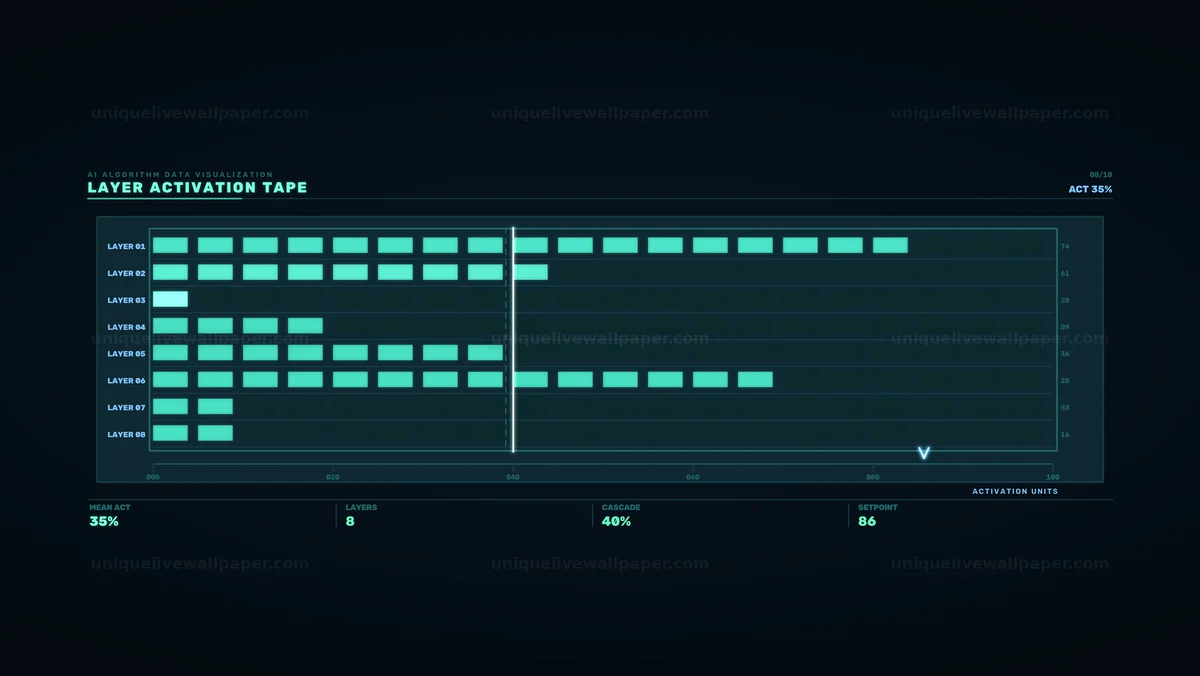 AI Algorithm Layer Activation HUD Seamless Loop