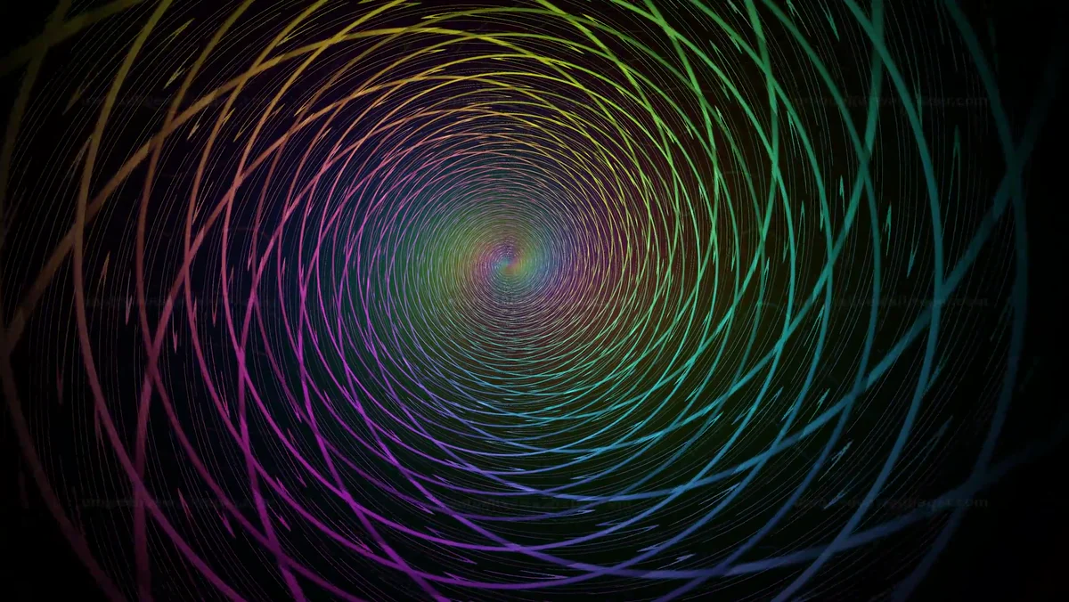 Colorful spiral with animated graphics