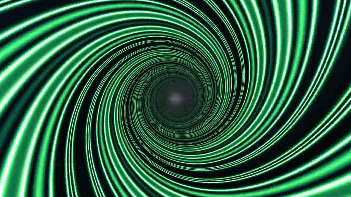 Energy vortex masking transition creates dynamic movement and flow