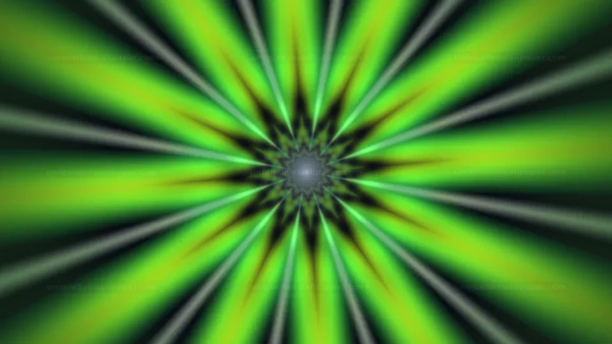 Glowing geometric tunnel background creates vibrant visual effect