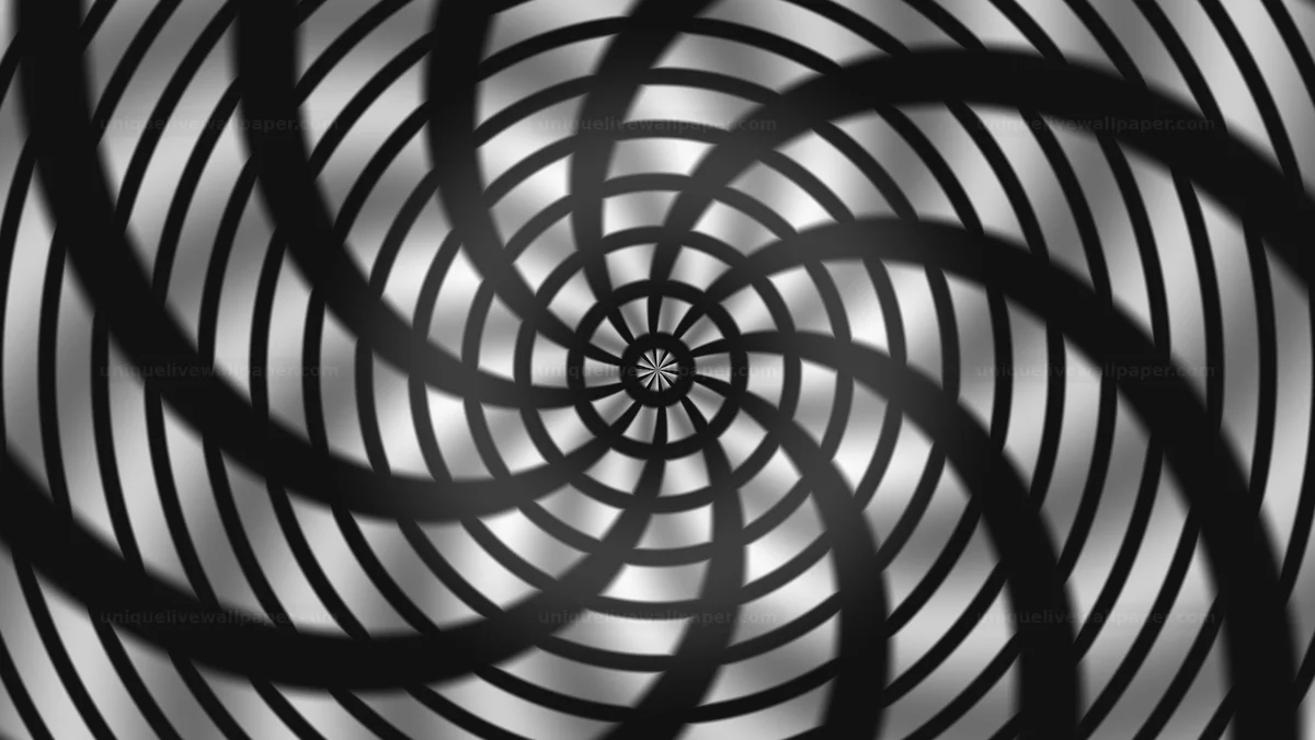 Black and White Abstract Spiral Transition Background Seamless Loop