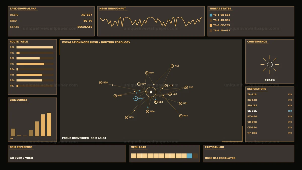 Cybersecurity Network Topology HUD Seamless Loop