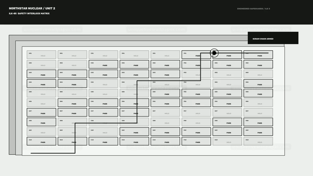 Watermarked thumbnail for Nuclear Plant Alarm Status Display Seamless Loop