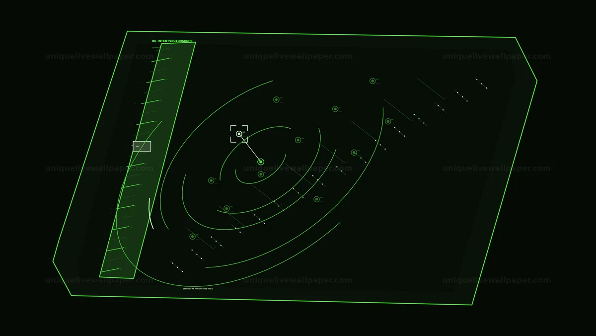 Radar Targeting HUD with Tracking Rings Seamless Loop