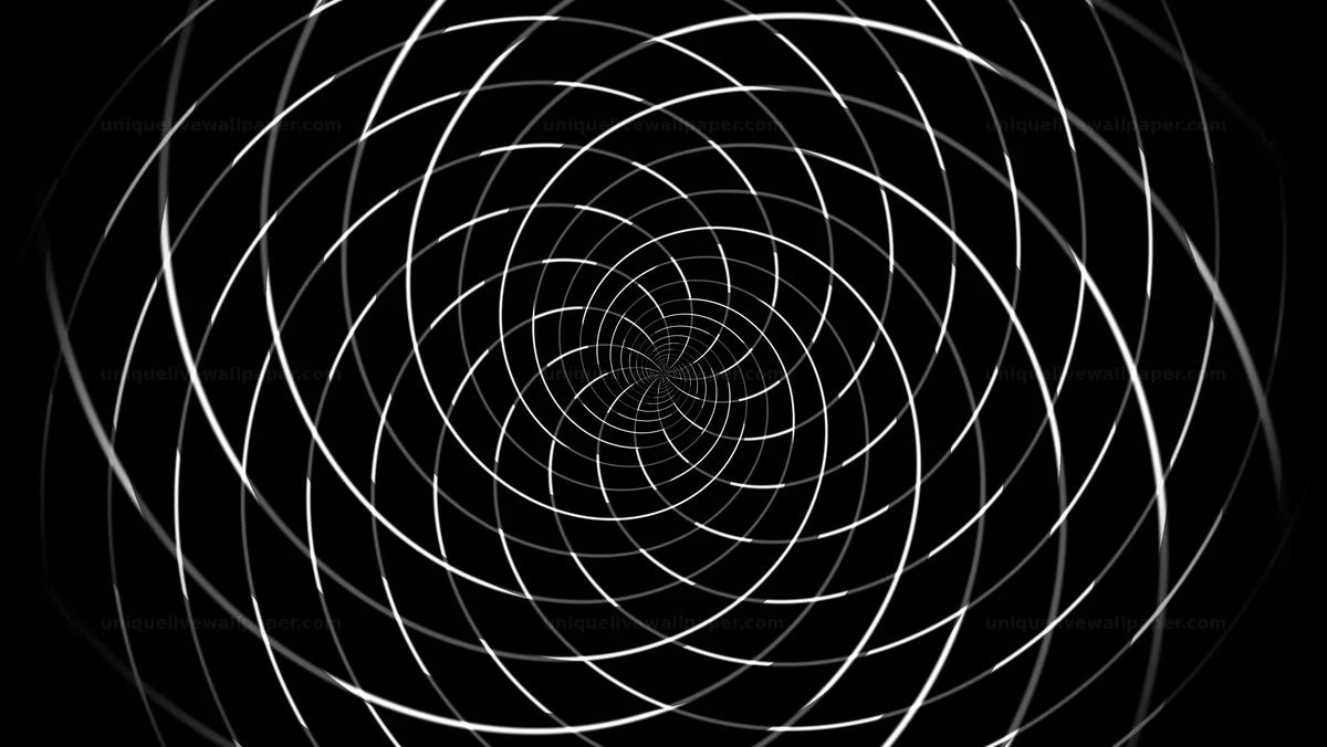 Black and White Rotating Spiral Background Seamless Loop