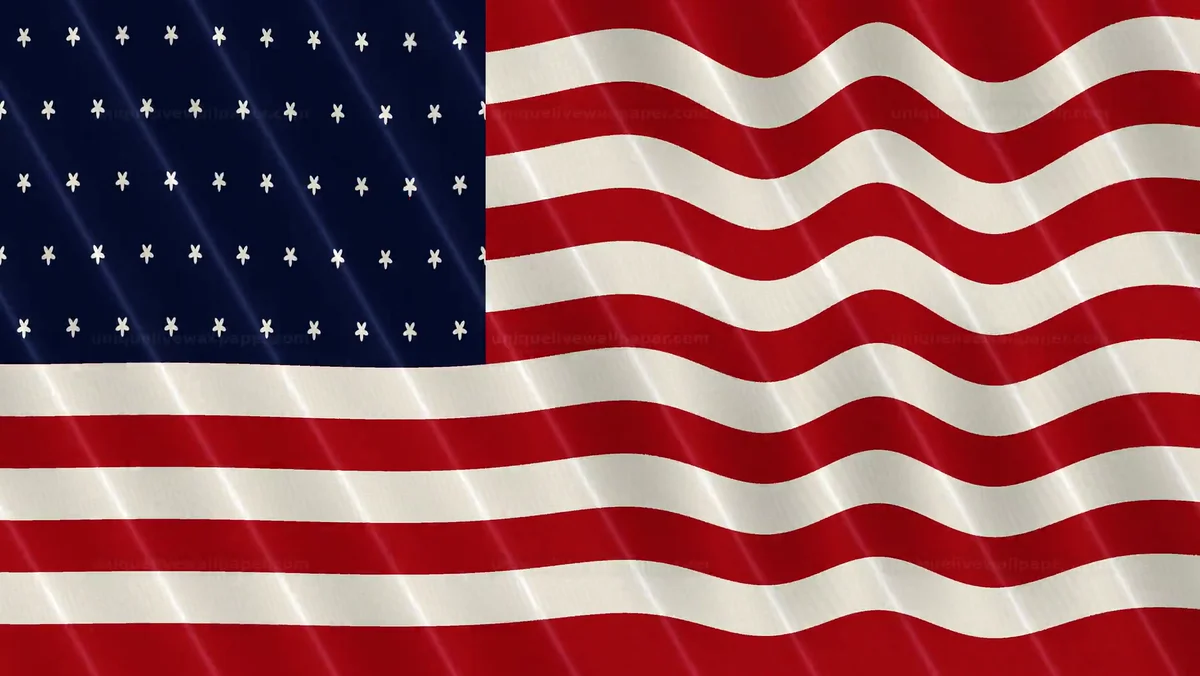 Watermarked thumbnail for American flag silk wave background displays a flowing design
