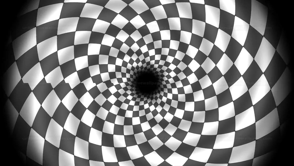 Watermarked thumbnail for Black and White Warped Spiral Grid Seamless Loop