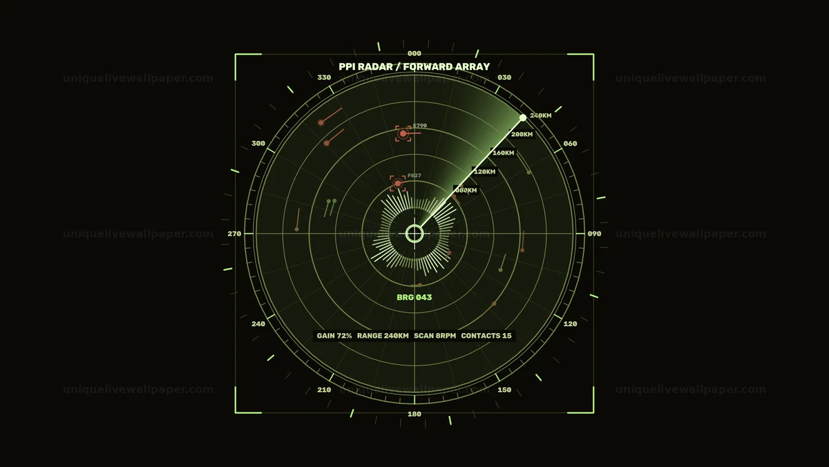 Watermarked thumbnail for Futuristic Spacecraft Radar HUD Seamless Loop