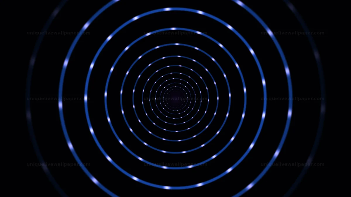 Concentric Blue Glow Rings Seamless Loop
