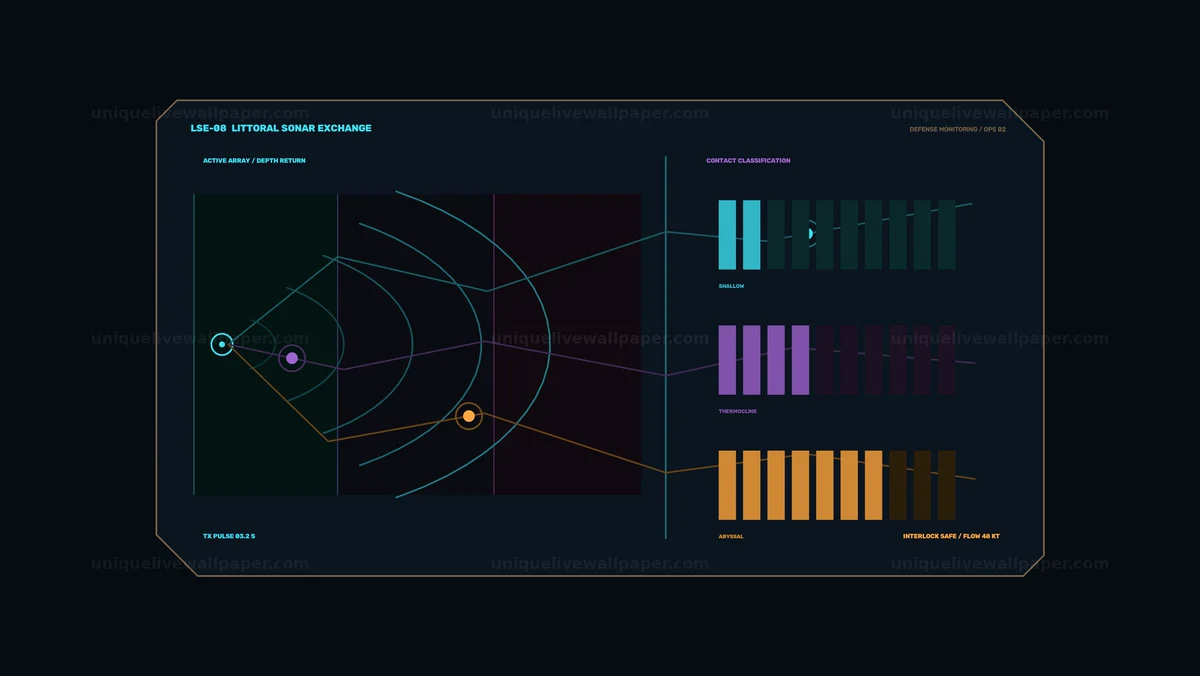 Watermarked thumbnail for Defense Monitoring Sonar Operations Dashboard Seamless Loop