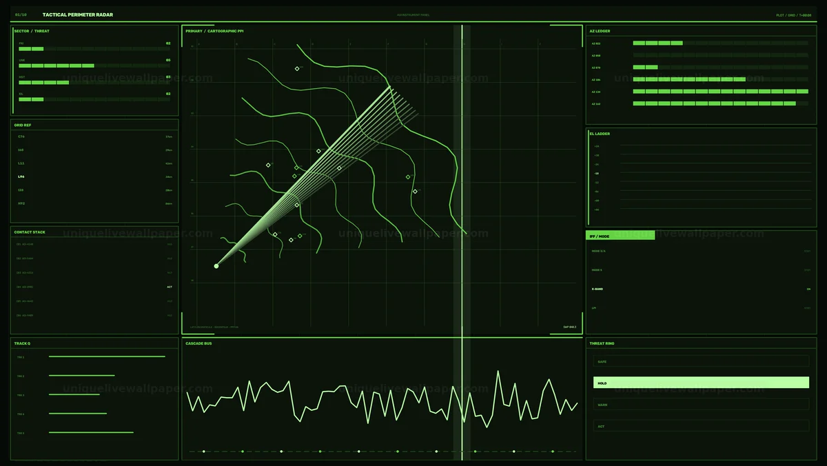 Tactical Perimeter Radar HUD Seamless Loop