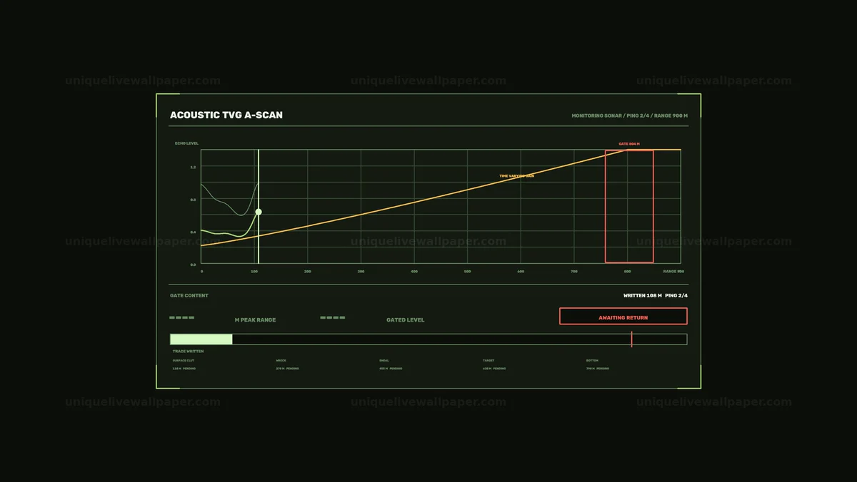 Acoustic Signal Monitoring A-Scan HUD Seamless Loop