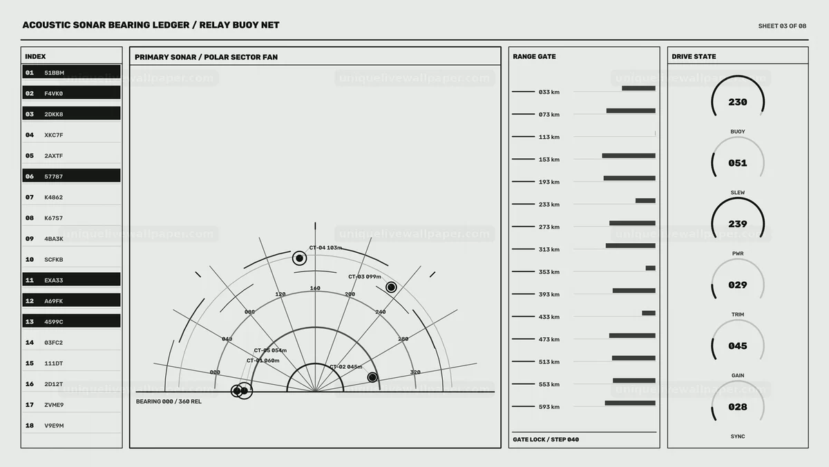 Acoustic Sonar Bearing HUD Seamless Loop