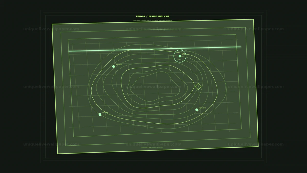 AI Risk Analysis Dashboard HUD Seamless Loop