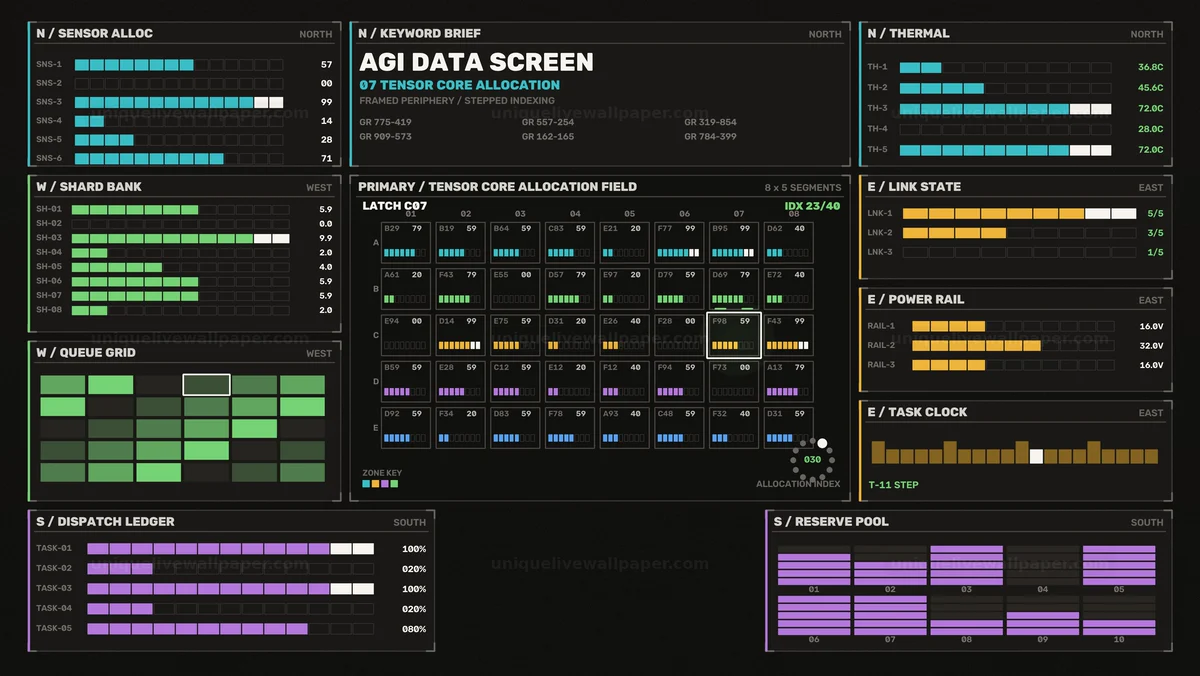 Futuristic Data Allocation HUD Seamless Loop