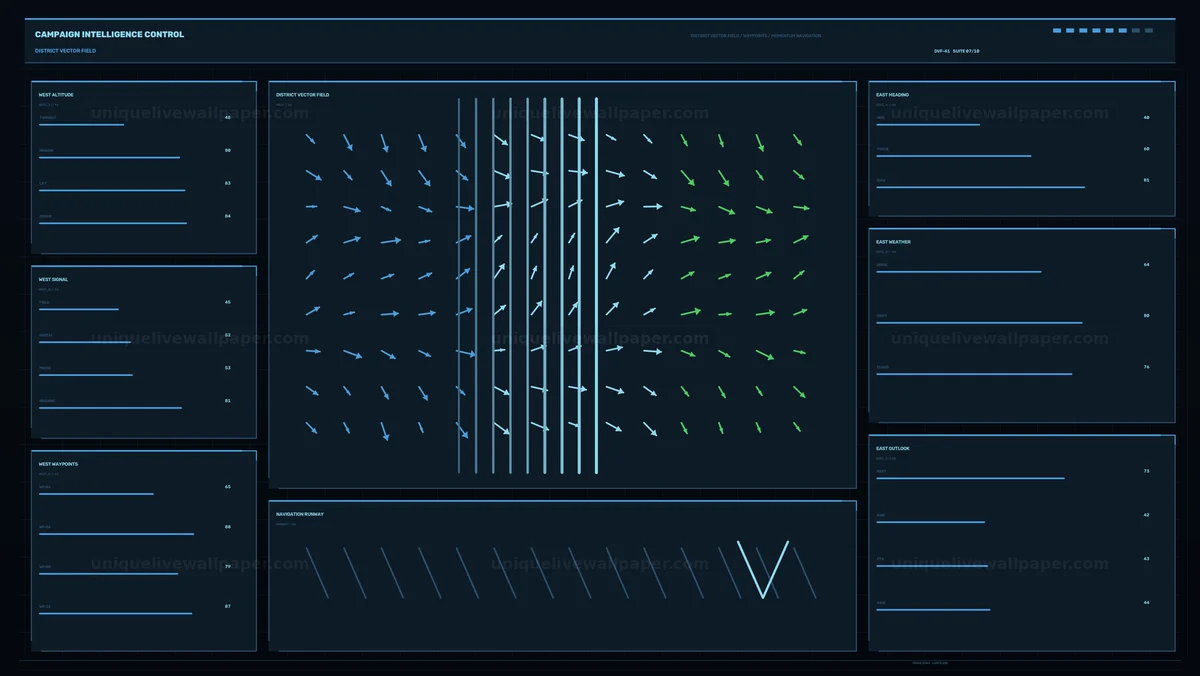 Futuristic Vector Field Navigation HUD