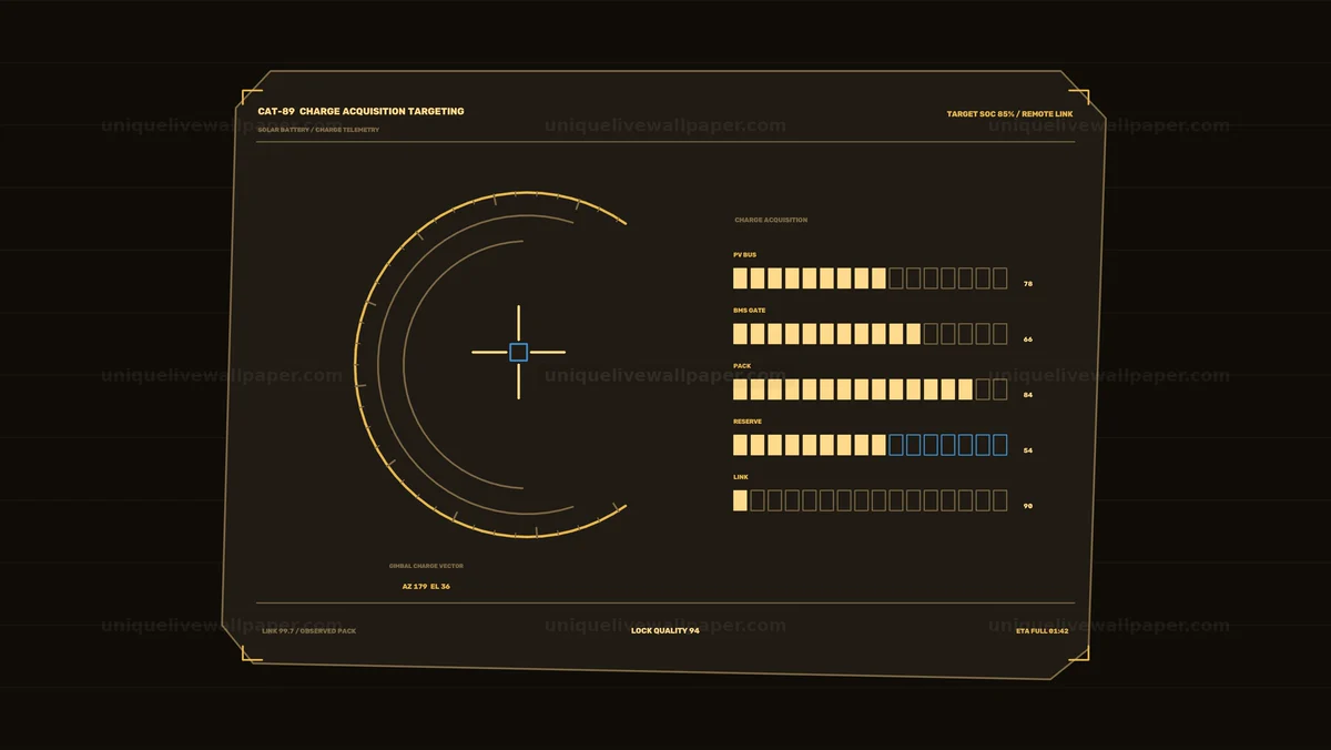 Solar Battery Charge Telemetry HUD Seamless Loop