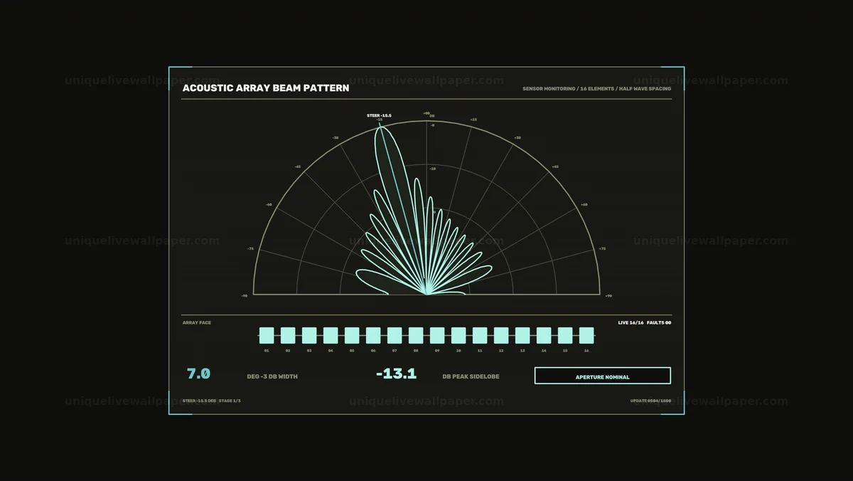 Watermarked thumbnail for Acoustic Array Beam Pattern HUD Seamless Loop