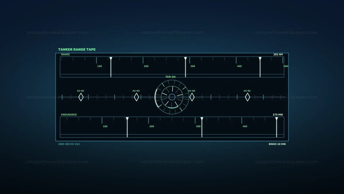 Military Aircraft Fleet Monitoring HUD Seamless Loop
