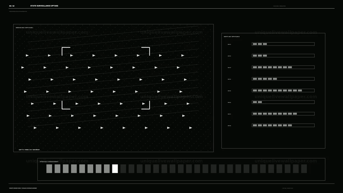 Monochrome Surveillance Monitoring HUD Seamless Loop