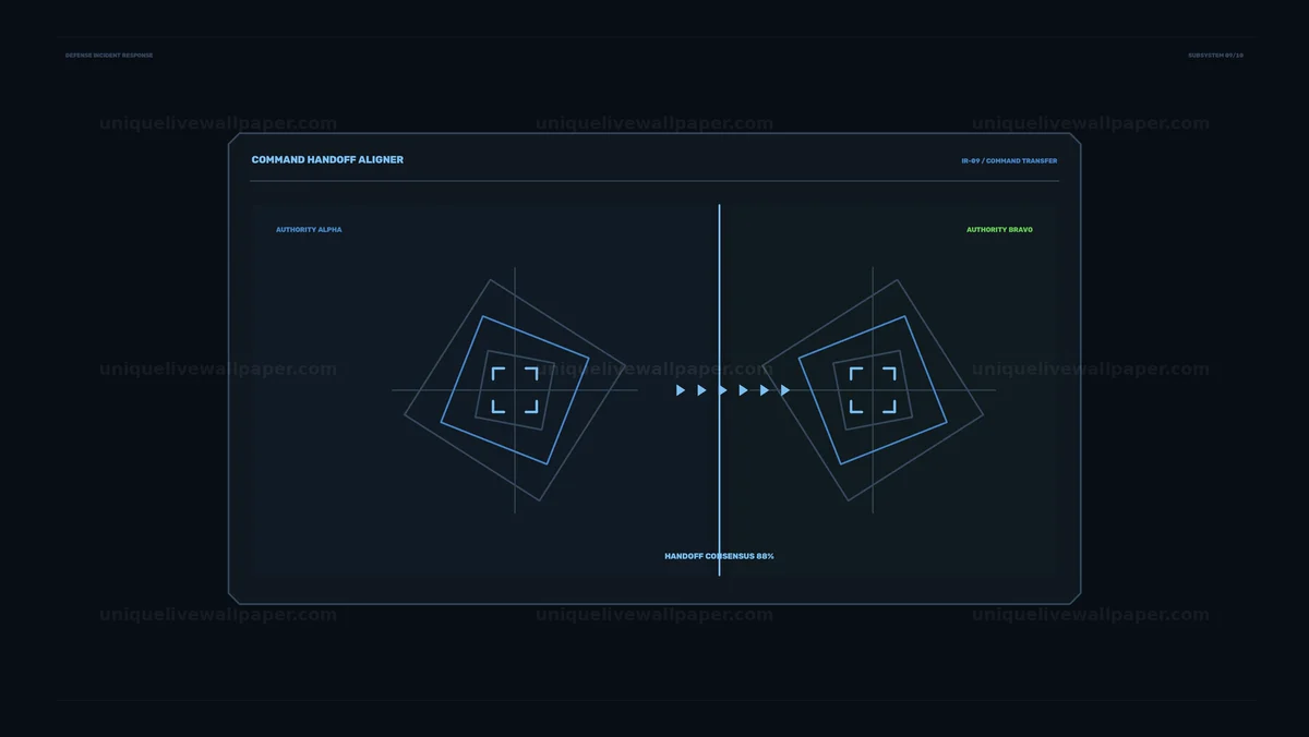 Defense Incident Response Command Handoff HUD Seamless Loop