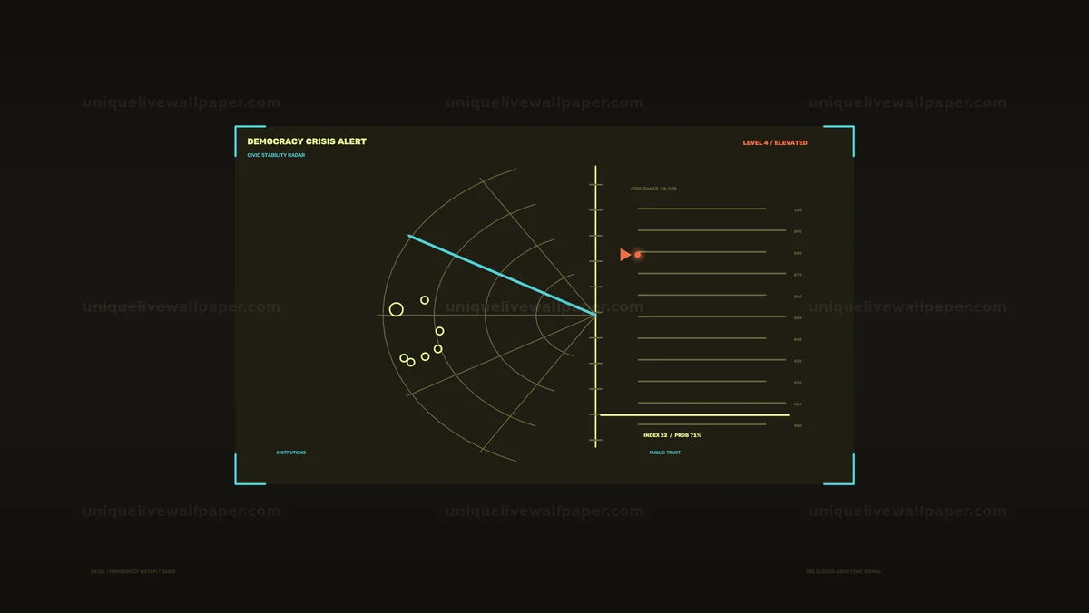 Democracy Crisis Alert Radar HUD Seamless Loop