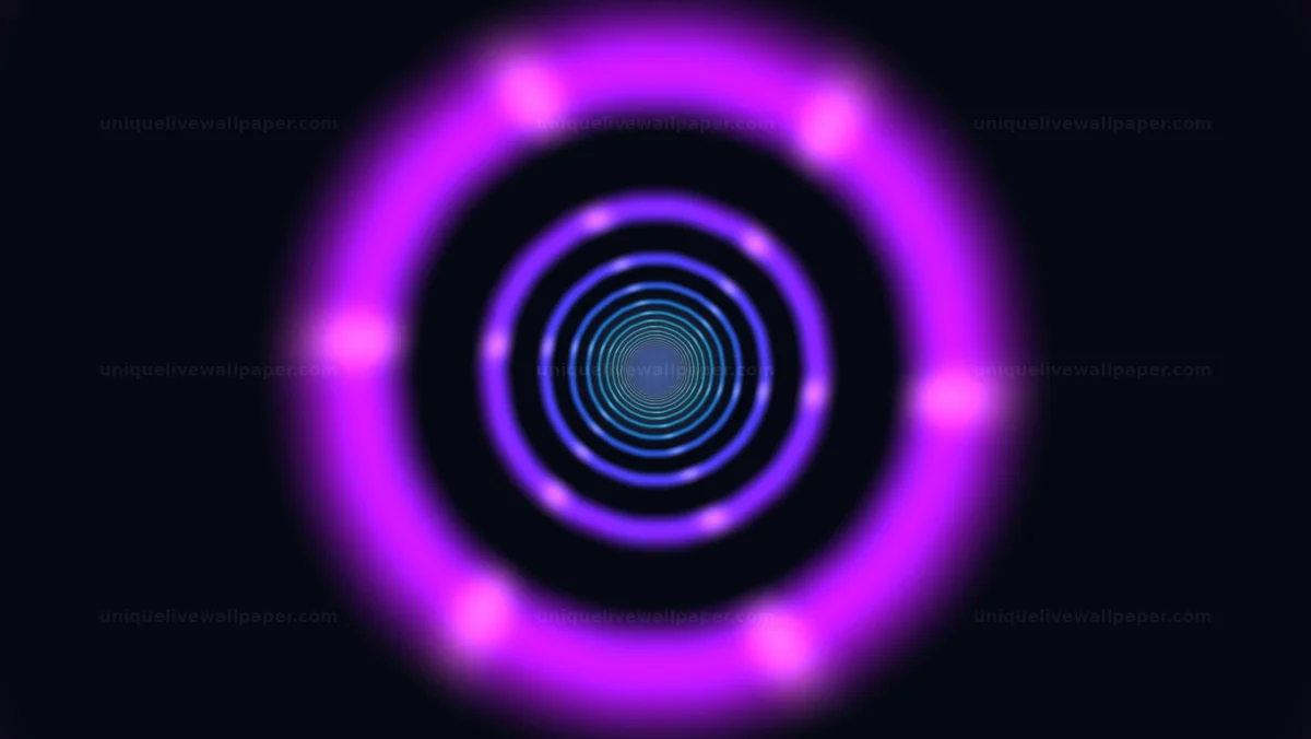 Watermarked thumbnail for Neon Concentric Ring Vortex Seamless Loop