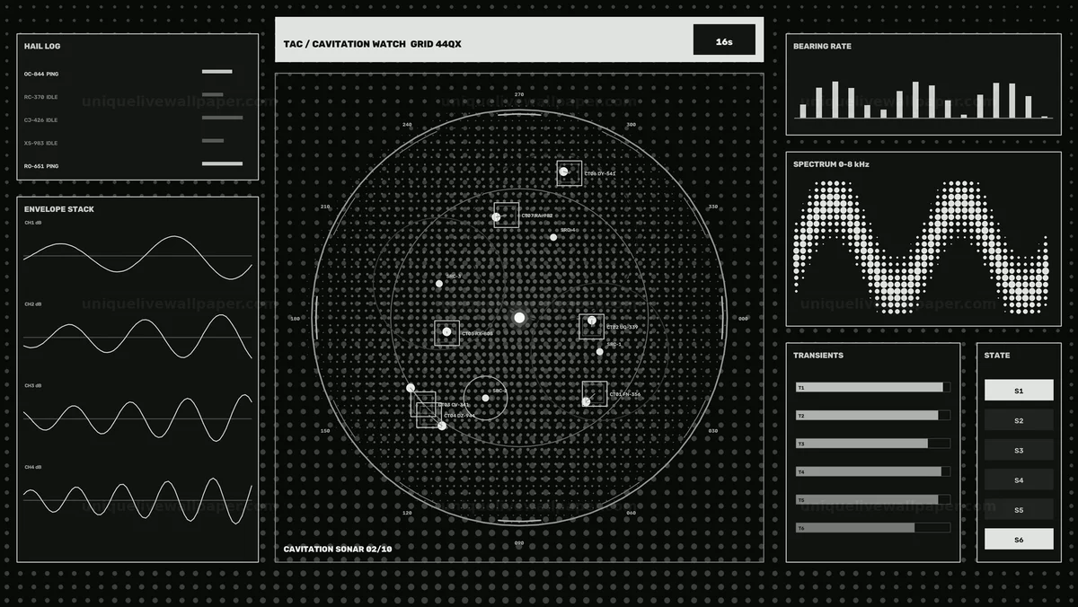 Watermarked thumbnail for Tactical Sonar Target Tracking HUD Seamless Loop