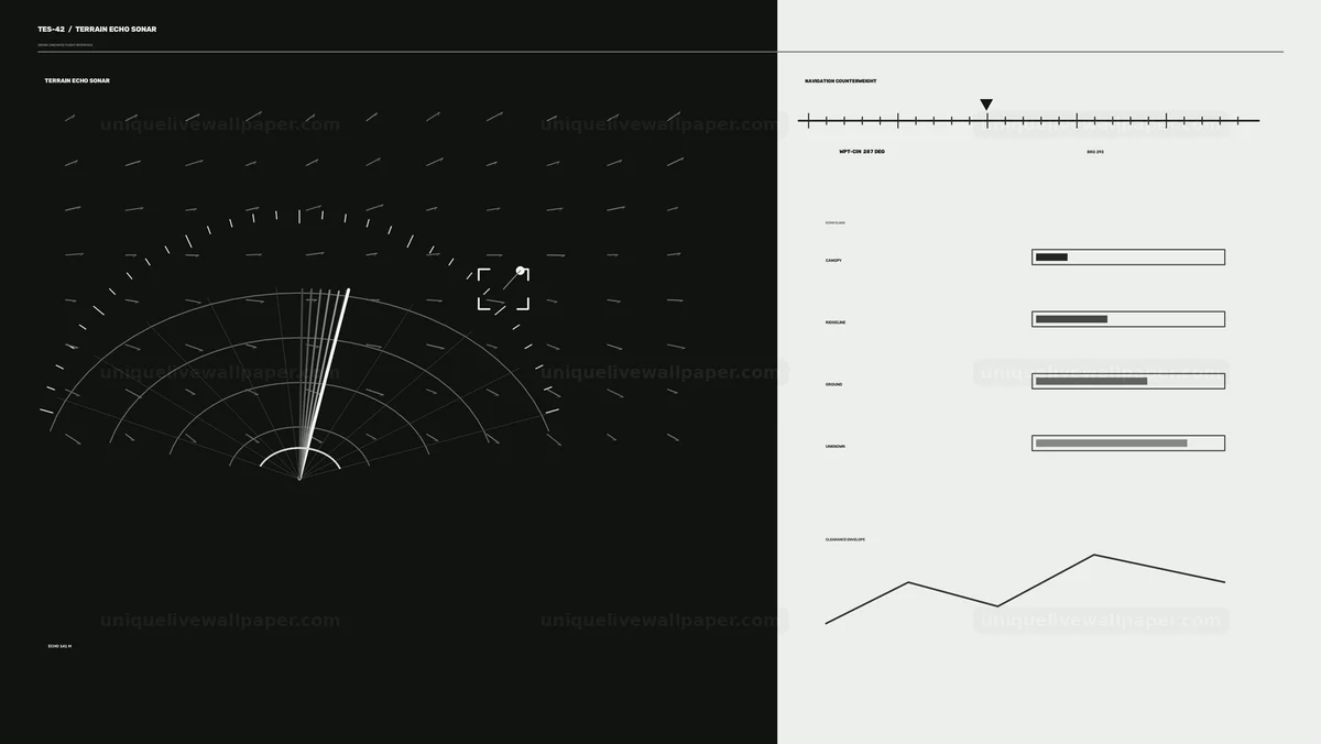 Drone Cinematic Flight Sonar Interface Seamless Loop