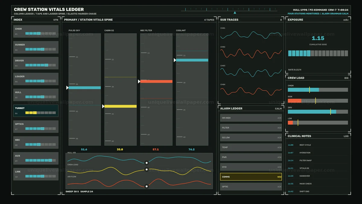 Futuristic Crew Vitals Monitoring HUD