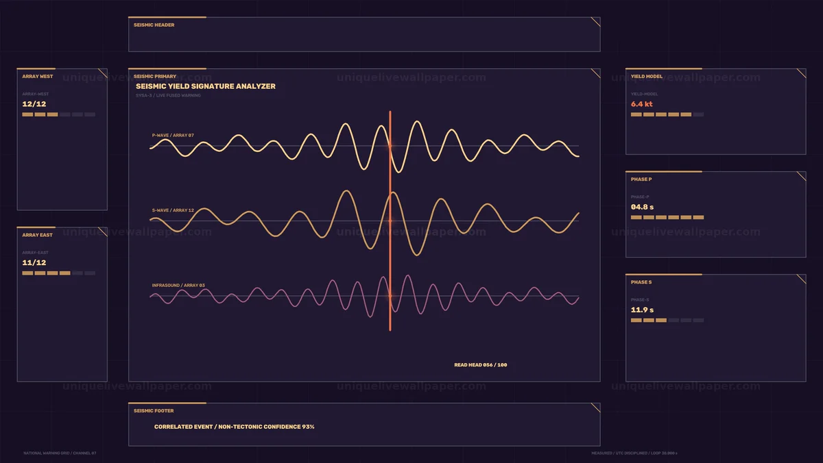 Watermarked thumbnail for Seismic Waveform Analysis HUD Seamless Loop