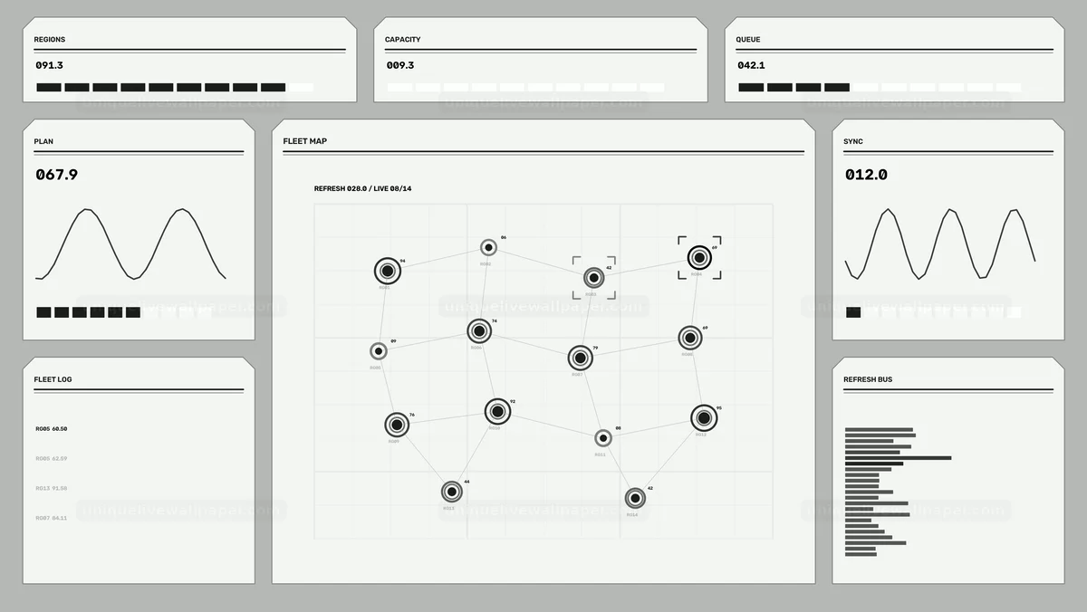 Monochrome Fleet Map Control HUD Seamless Loop