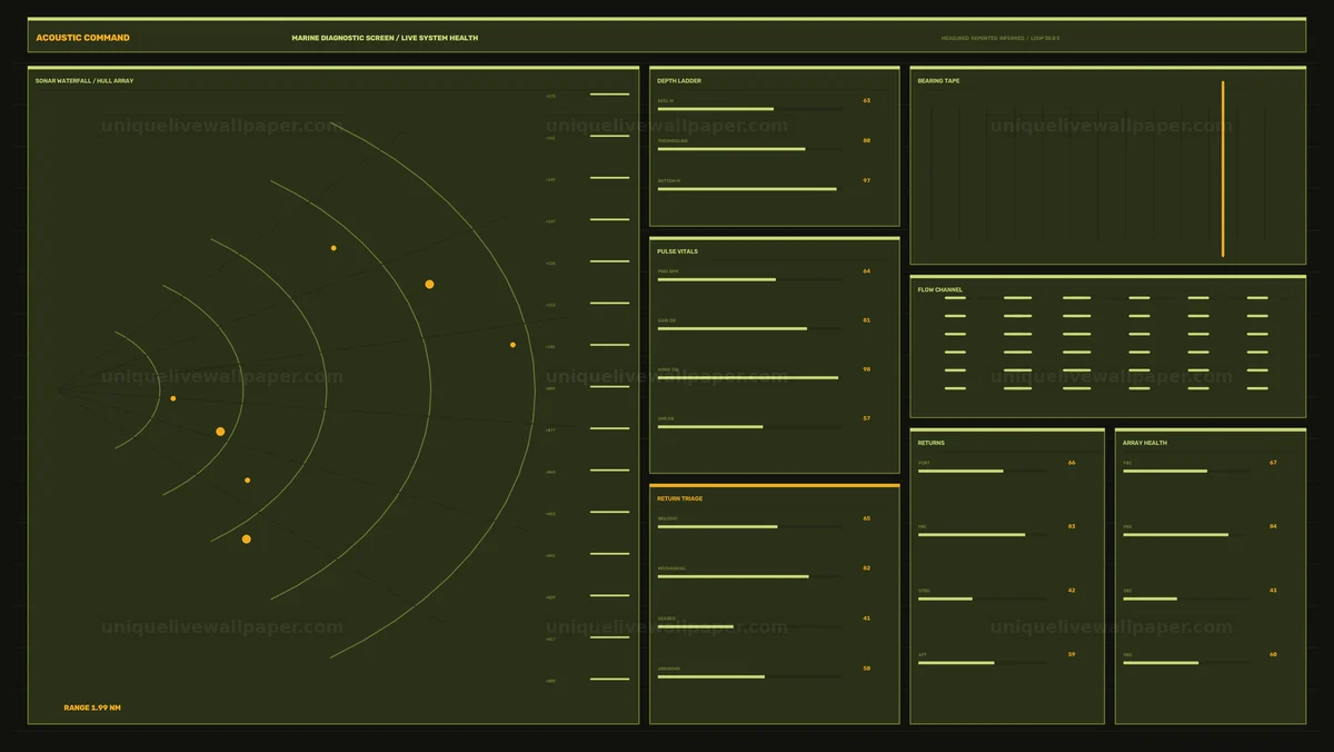 Marine Sonar Diagnostic HUD Seamless Loop
