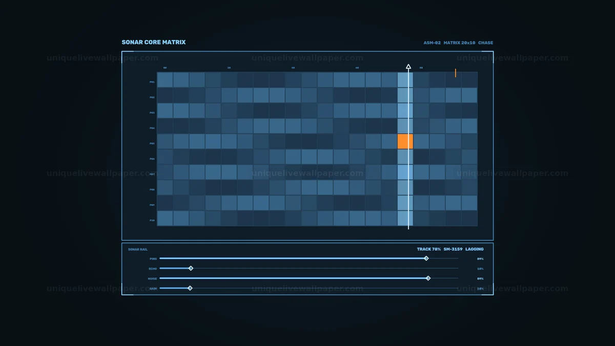 Sonar Data Monitoring HUD Seamless Loop