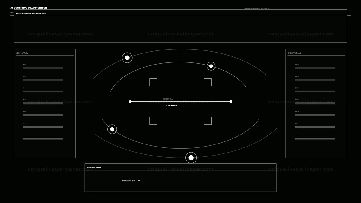 AI Cognitive Load Monitoring HUD Seamless Loop