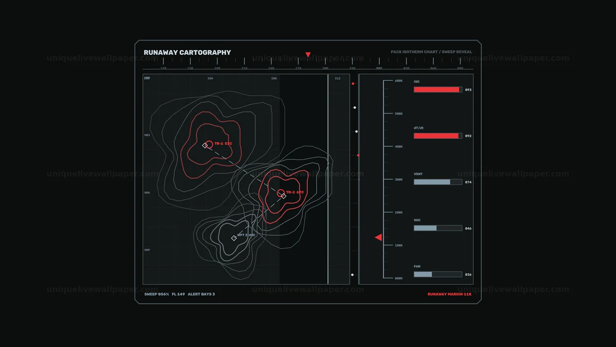 Battery Energy Storage Warning HUD Seamless Loop