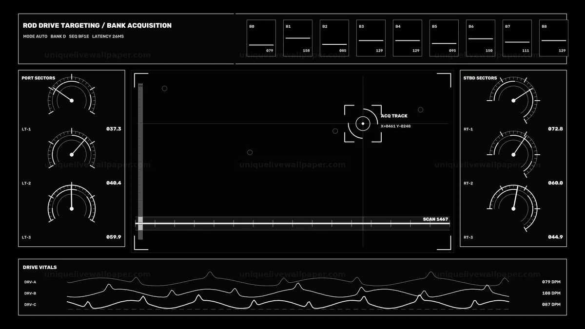 Control Room Reactor Dashboard HUD Seamless Loop