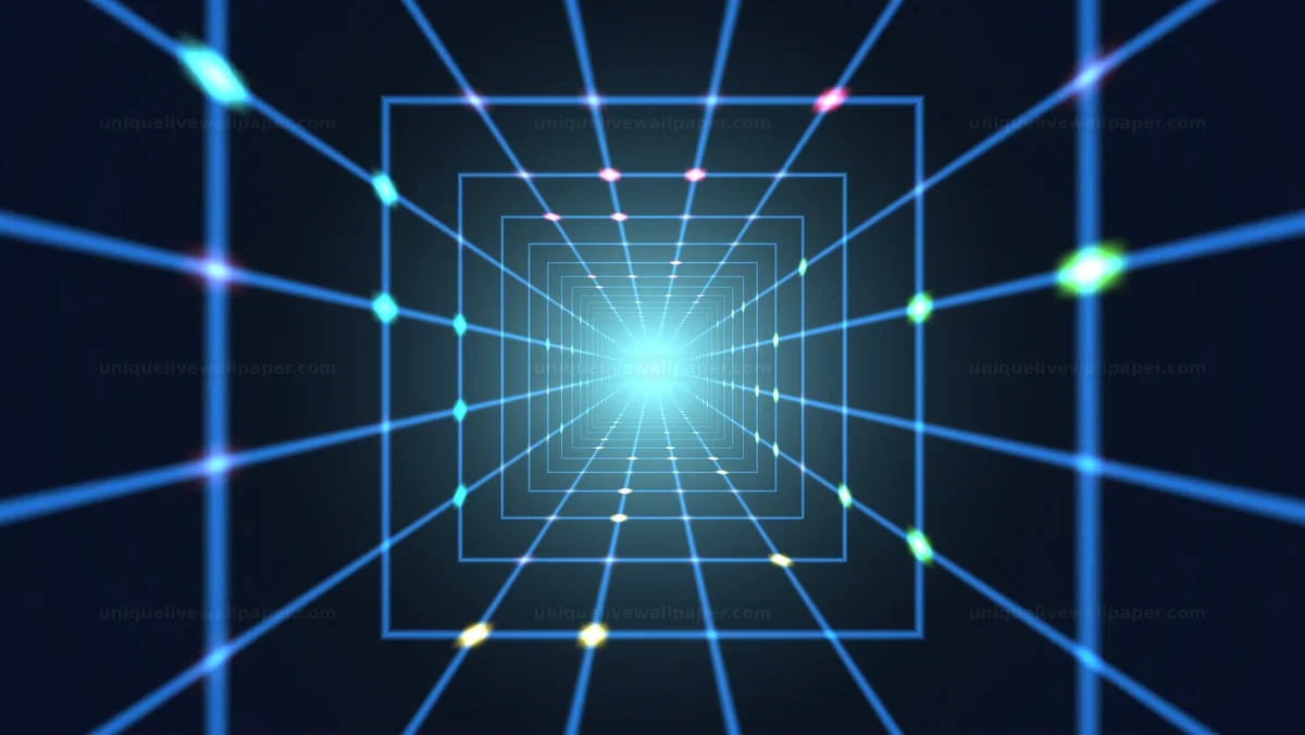 Neon Particle Grid Tunnel Seamless Loop