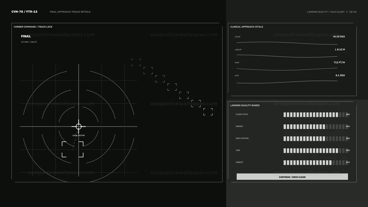 Aircraft Carrier Approach Guidance HUD Seamless Loop