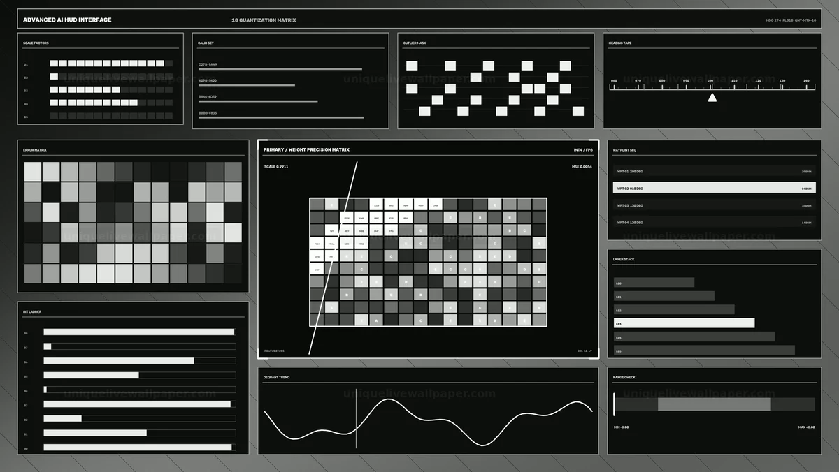 Advanced AI HUD Interface with Data Matrices