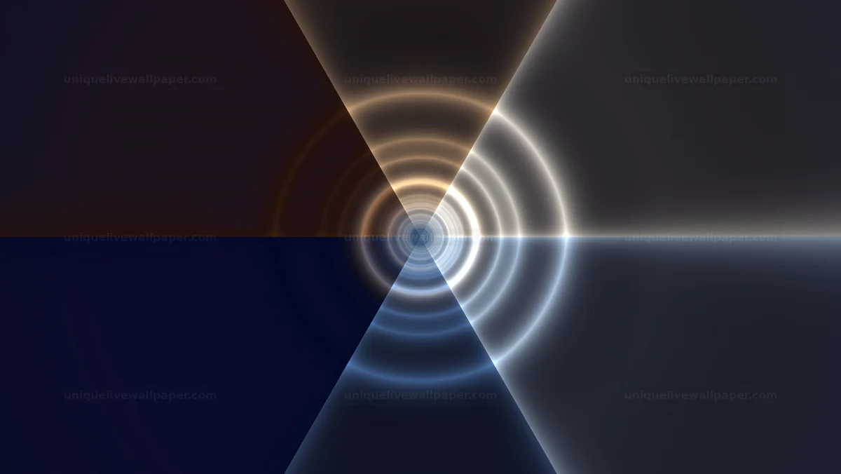 Glowing concentric portal background shows layers of soft light