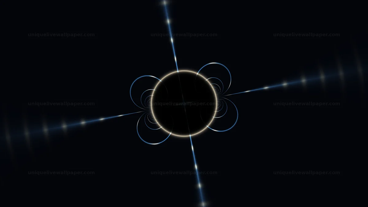 Eclipse with Orbiting Light Particles Seamless Loop