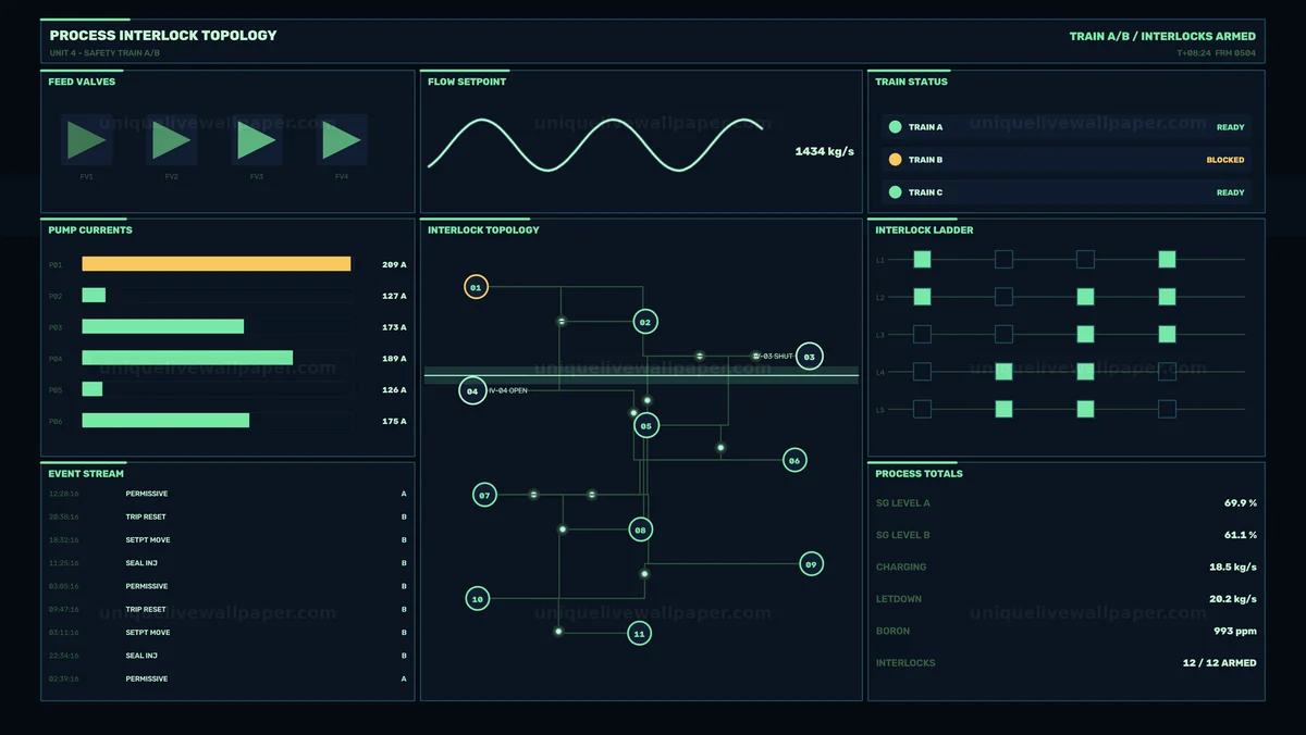 Industrial Process Control Dashboard Seamless Loop