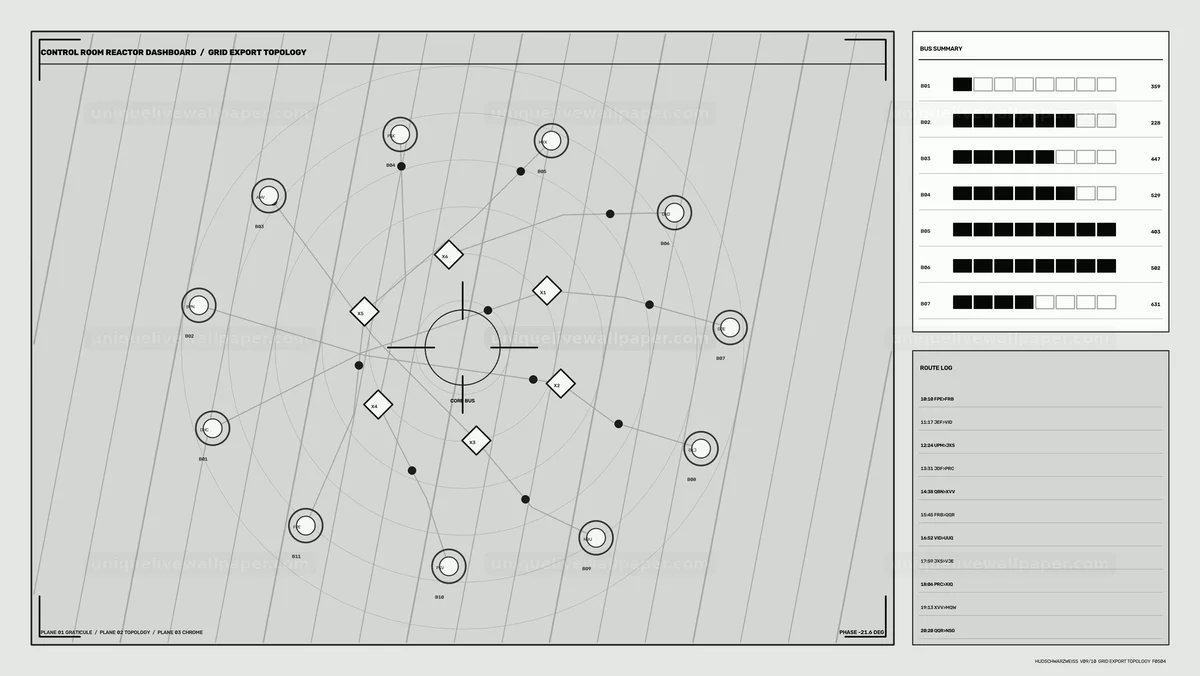 Control Room Reactor Dashboard Grid Topology HUD