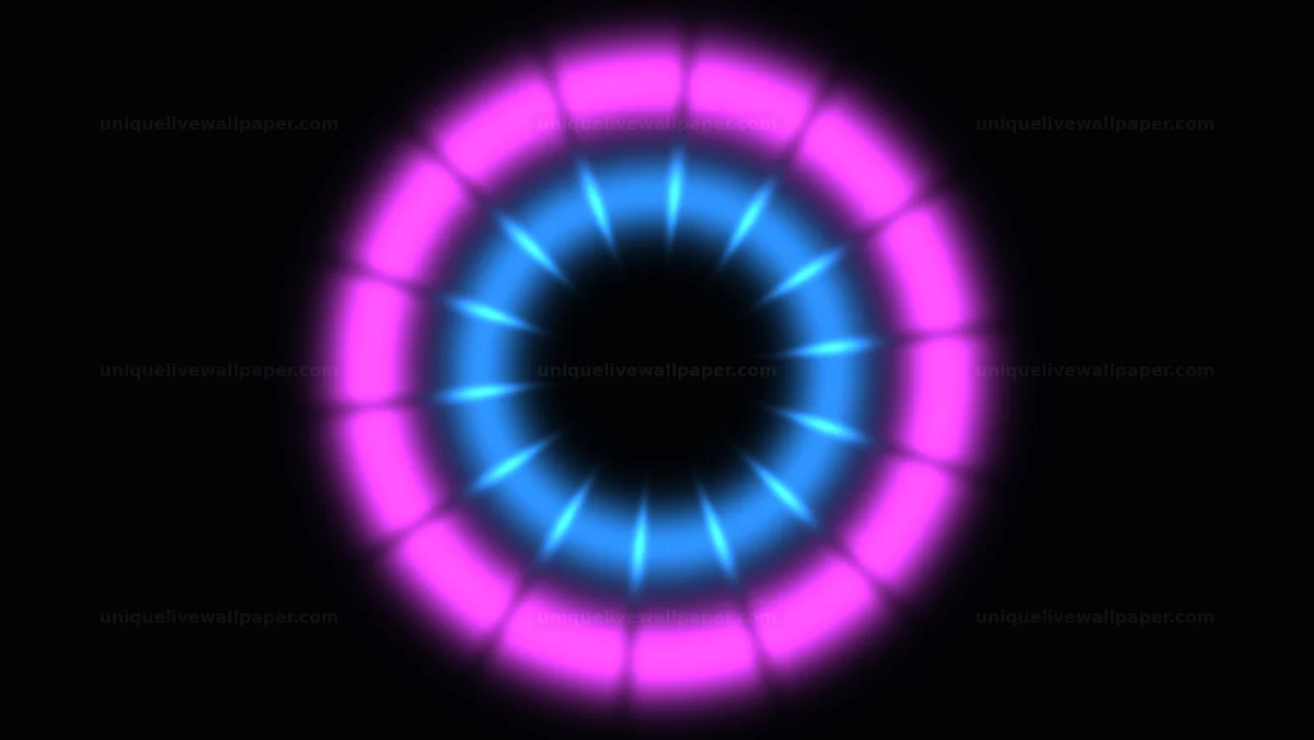 Watermarked thumbnail for Neon Magenta Blue Halo Ring Seamless Loop