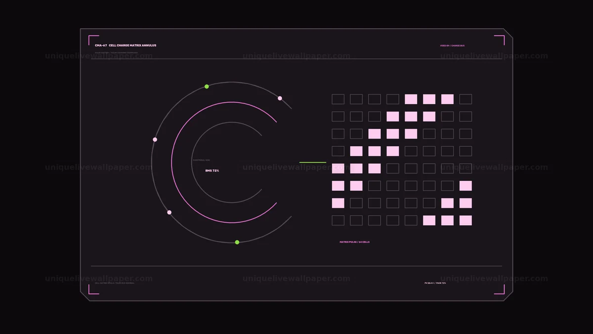 Solar Battery Charging Dashboard HUD Seamless Loop
